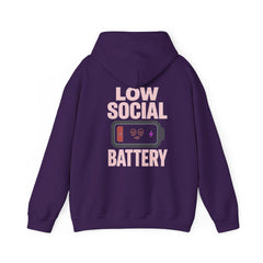 Low Social Battery Hoodie — Introvert Graphic Hooded Sweatshirt