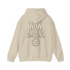 Wow. Amazing. Hoodie — Minimal Sarcastic Graphic Pullover with Neutral Emoji