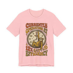 Sloth 12% Efficiency T-Shirt — Funny Retro Lazy Animal Graphic Tee