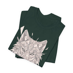 Geometric Wolf T-Shirt — Monochrome Tribal Wolf Head Tee