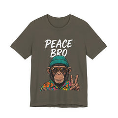 Peace Bro Monkey T-Shirt — Retro Chill Graphic Tee with Peace Sign