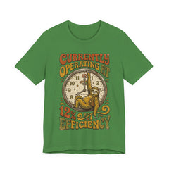 Sloth 12% Efficiency T-Shirt — Funny Retro Lazy Animal Graphic Tee