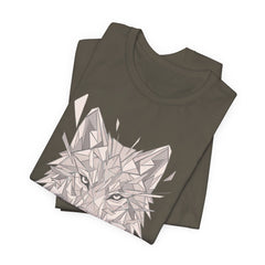Geometric Wolf T-Shirt — Monochrome Tribal Wolf Head Tee
