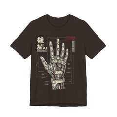 Kikai Robotic Hand Tee — Cyberpunk Mechanical Anatomy Graphic T-Shirt