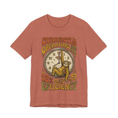 Sloth 12% Efficiency T-Shirt — Funny Retro Lazy Animal Graphic Tee