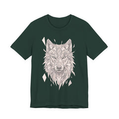Geometric Wolf T-Shirt — Monochrome Tribal Wolf Head Tee