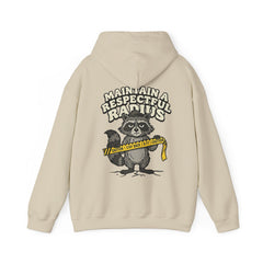 Hoodie — "Maintain a Respectful Radius" Raccoon Graphic Hoodie