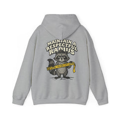 Hoodie — "Maintain a Respectful Radius" Raccoon Graphic Hoodie