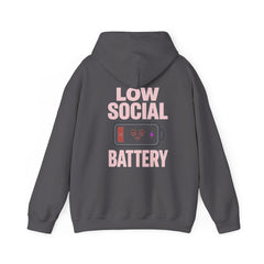 Low Social Battery Hoodie — Introvert Graphic Hooded Sweatshirt