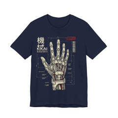 Kikai Robotic Hand Tee — Cyberpunk Mechanical Anatomy Graphic T-Shirt