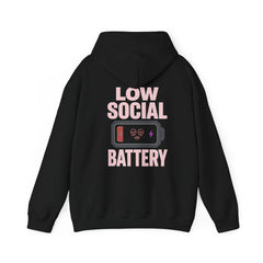 Low Social Battery Hoodie — Introvert Graphic Hooded Sweatshirt