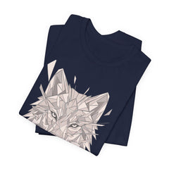 Geometric Wolf T-Shirt — Monochrome Tribal Wolf Head Tee