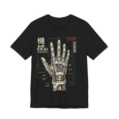 Kikai Robotic Hand Tee — Cyberpunk Mechanical Anatomy Graphic T-Shirt