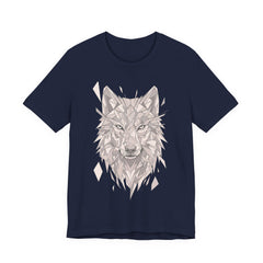 Geometric Wolf T-Shirt — Monochrome Tribal Wolf Head Tee