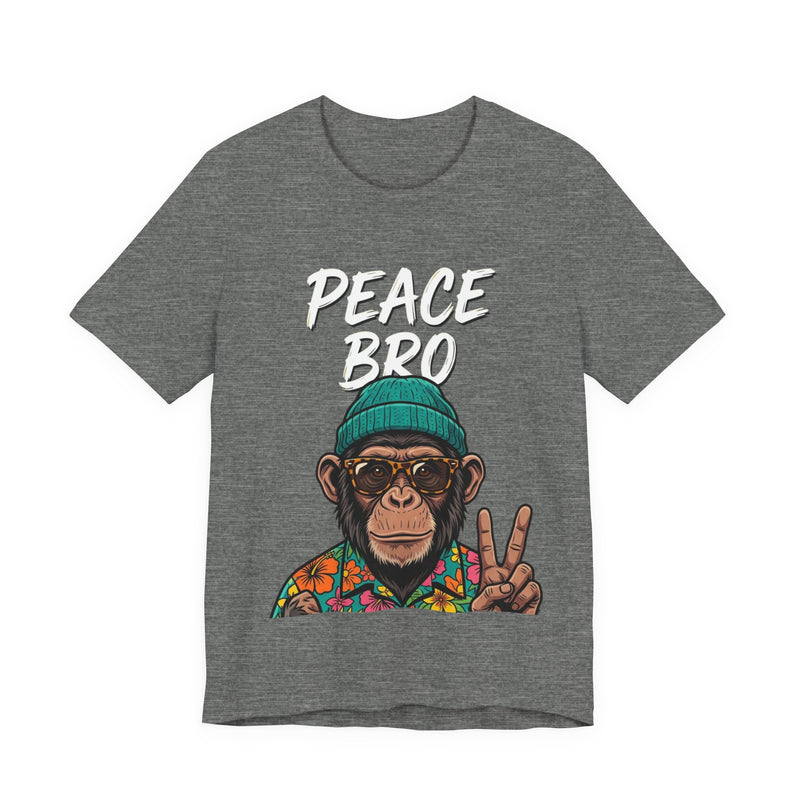 Peace Bro Monkey T-Shirt — Retro Chill Graphic Tee with Peace Sign