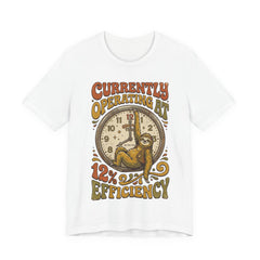 Sloth 12% Efficiency T-Shirt — Funny Retro Lazy Animal Graphic Tee
