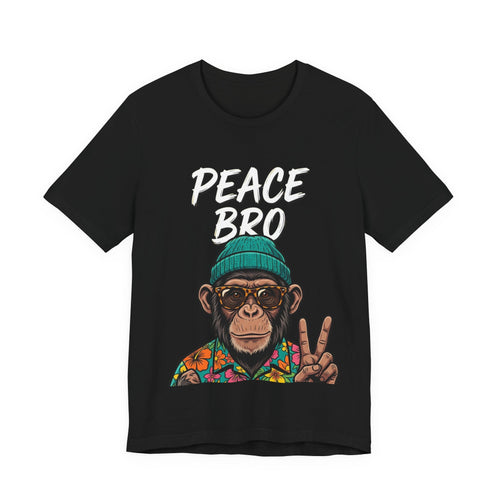 Peace Bro Monkey T-Shirt — Retro Chill Graphic Tee with Peace Sign