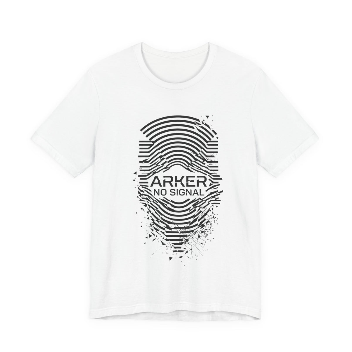 Arker "No Signal" Graphic Tee — Distressed Fingerprint Tech Shirt