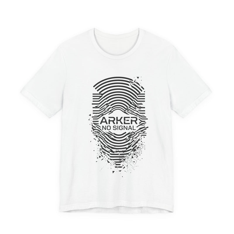 Arker "No Signal" Graphic Tee — Distressed Fingerprint Tech Shirt