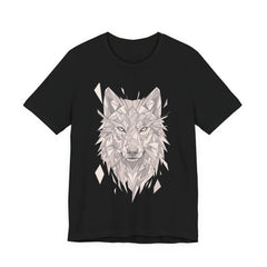 Geometric Wolf T-Shirt — Monochrome Tribal Wolf Head Tee