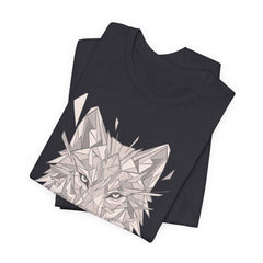Geometric Wolf T-Shirt — Monochrome Tribal Wolf Head Tee
