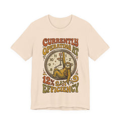 Sloth 12% Efficiency T-Shirt — Funny Retro Lazy Animal Graphic Tee