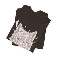 Geometric Wolf T-Shirt — Monochrome Tribal Wolf Head Tee