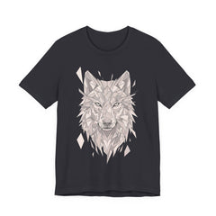 Geometric Wolf T-Shirt — Monochrome Tribal Wolf Head Tee
