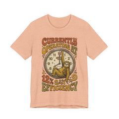 Sloth 12% Efficiency T-Shirt — Funny Retro Lazy Animal Graphic Tee