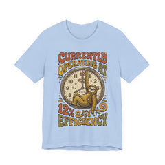 Sloth 12% Efficiency T-Shirt — Funny Retro Lazy Animal Graphic Tee
