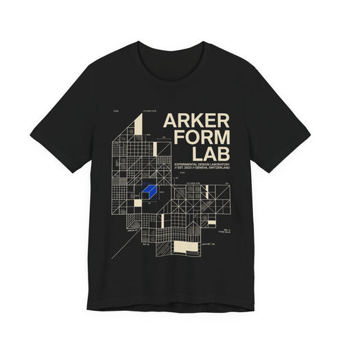 Architectural Grid Tee — 'Arker Form Lab' Graphic Shirt