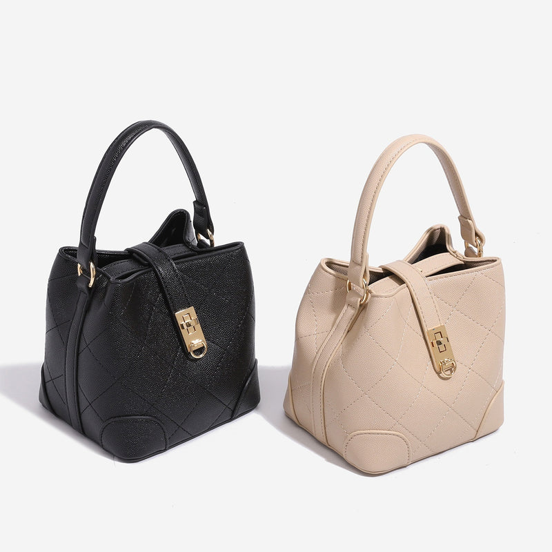 Women's Mini Diamond-Quilted Bucket Bag